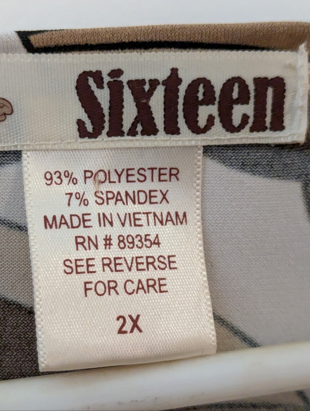 🔴 3/$15 Sixteen Brown, Cream & Tan Knot-Front Women's Top - Picture 6 of 11